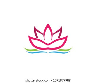 Vector - Lotus Flower Sign for Wellness, Spa and Yoga. Vector Illustration