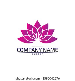 Vector Lotus Flower Sign for Wellness, Spa and Yoga. Vector Illustration