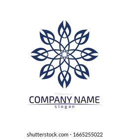 Vector  Lotus Flower Sign for Wellness, Spa and Yoga. Vector Illustration
