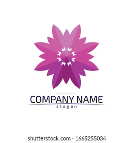 Vector  Lotus Flower Sign for Wellness, Spa and Yoga. Vector Illustration
