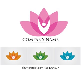 Vector - Lotus Flower Sign for Wellness, Spa and Yoga. Vector Illustration