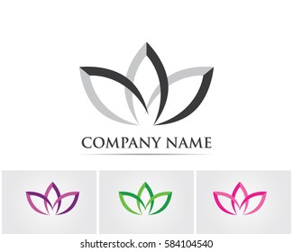 Vector - Lotus Flower Sign for Wellness, Spa and Yoga. Vector Illustration