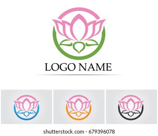 Vector - Lotus Flower Sign for Wellness, Spa and Yoga. Vector Illustration
