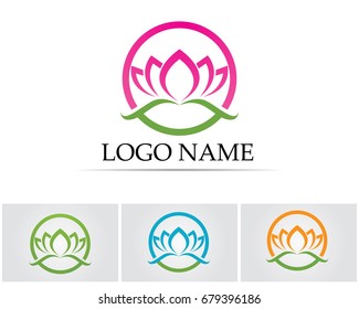 Vector - Lotus Flower Sign for Wellness, Spa and Yoga. Vector Illustration
