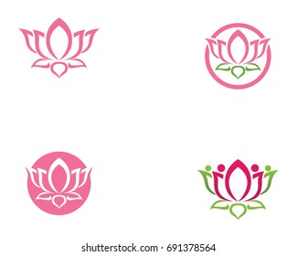 Vector - Lotus Flower Sign for Wellness, Spa and Yoga. Vector Illustration
