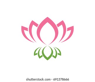 Vector - Lotus Flower Sign for Wellness, Spa and Yoga. Vector Illustration
