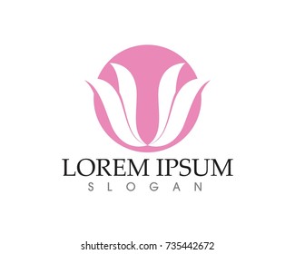 Vector - Lotus Flower Sign for Wellness, Spa and Yoga. Vector Illustration