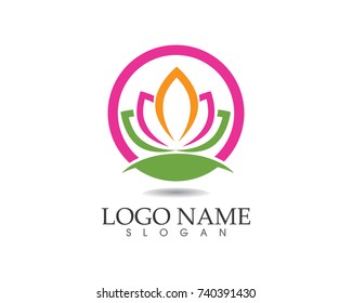 Vector - Lotus Flower Sign for Wellness, Spa and Yoga. Vector Illustration
