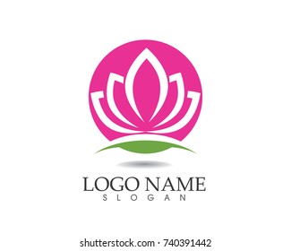 Vector - Lotus Flower Sign for Wellness, Spa and Yoga. Vector Illustration
