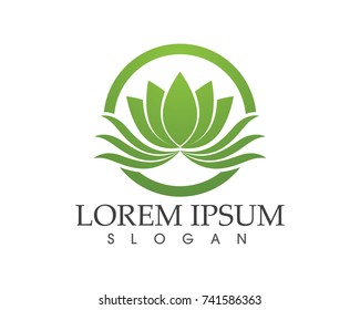 Vector - Lotus Flower Sign for Wellness, Spa and Yoga. Vector Illustration
