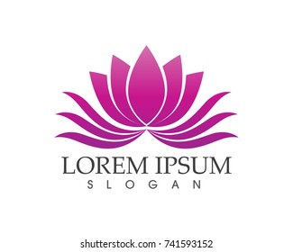 Vector - Lotus Flower Sign for Wellness, Spa and Yoga. Vector Illustration
