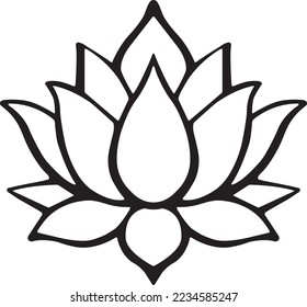 Vector Lotus flower is suitable for metal and wood laser cutting.