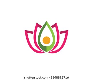 Vector lotus flowers design logo Template icon