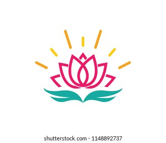 Vector lotus flowers design logo Template icon