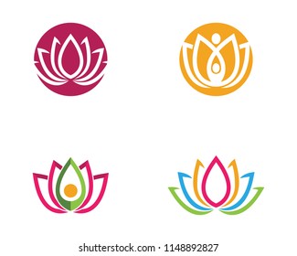 Vector lotus flowers design logo Template icon