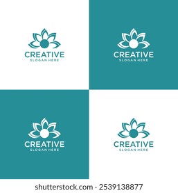 Vektor Lotus Blumen Design Logo Vorlagensymbol