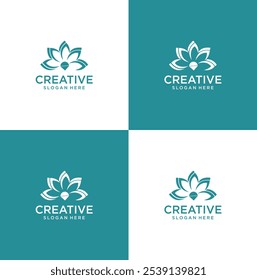 Vector lotus flowers design logo Template icon