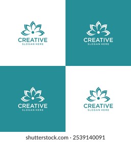Vektor Lotus Blumen Design Logo Vorlagensymbol