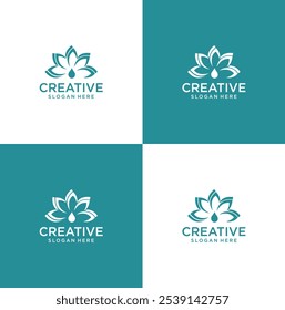 Vector lotus flowers design logo Template icon