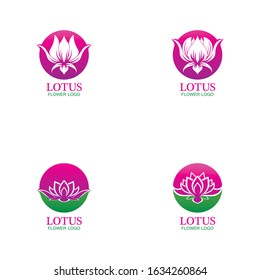 Vector lotus flowers design for spa, yoga class, hotel and resort