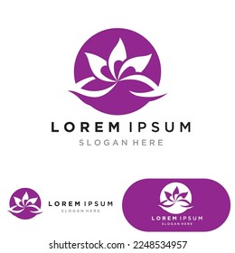 Vector lotus flowers design for spa, yoga class, hotel and resort