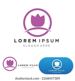 Diseño de flores de loto vectorial para spa, clase de yoga, hotel y resort
