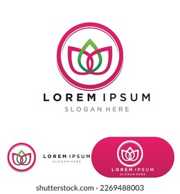 Vector lotus flowers design for spa, yoga class, hotel and resort