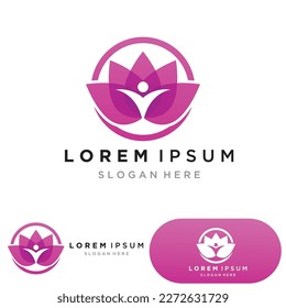 Vector lotus flowers design for spa, yoga class, hotel and resort