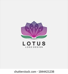 Vector lotus flowers logo design for spa, yoga class, hotel and resort