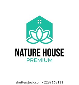 Vector lotus home logo design concept illustration idea