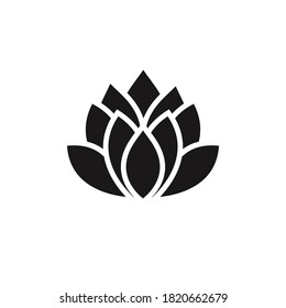 Vector lotus icon on white background. Calm logo