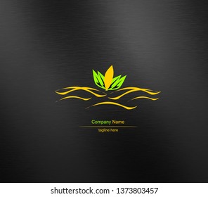 vector lotus logo illustration, symbol lotus floating on water, logo template