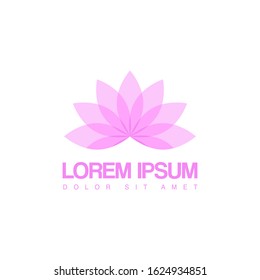 Vector Of Lotus Logo, Isolated White Background, Good For Company Beauty