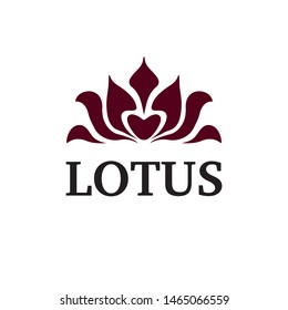 Vector Lotus logo template design on white background. Creative  flower emblem, for icon.