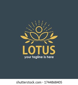 vector del diseño de la plantilla del logotipo del loto vector, yoga, plantilla de diseño de hoja de belleza 