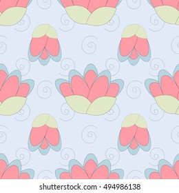 vector lotus pattern in gentle colors for your design