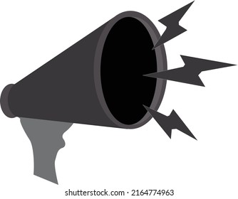 Icono de altavoz vectorial alto del megáfono. sobre fondo blanco.
