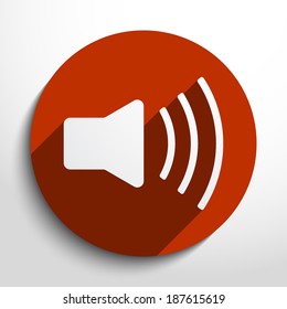 Vector loudspeaker web flat icon in circle
