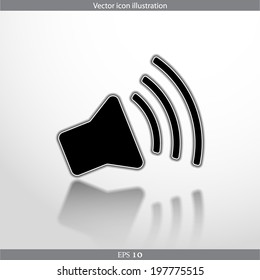 Vector loudspeaker web flat icon. Isolated on white.