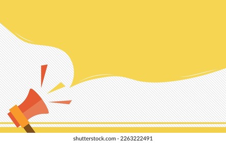 vector with loudspeaker and yellow dialog box. banner with a mouthpiece on a white background and with a place for information