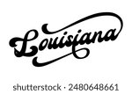 Vector Louisiana text typography design for tshirt hoodie baseball cap jacket and other uses vector