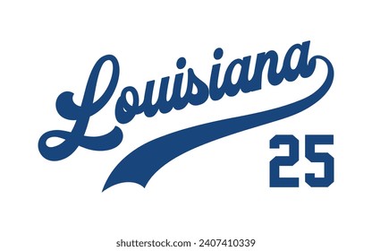 Vector Louisiana text typography design for tshirt hoodie baseball cap jacket and other uses vector