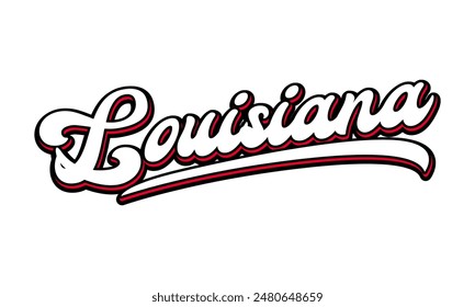 Vector Louisiana text typography design for tshirt hoodie baseball cap jacket and other uses vector