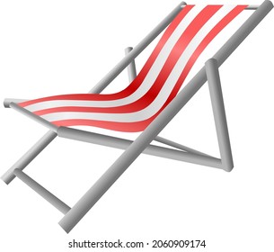 Vector lounge bench for sunbathing on the beach