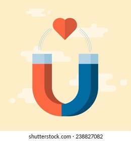 vector love attraction, concept illustration 