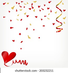 vector love background with confetti