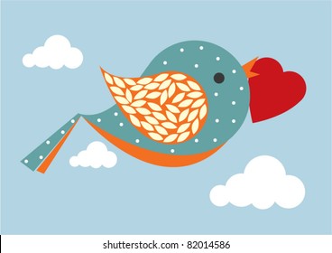 vector love bird - light blue