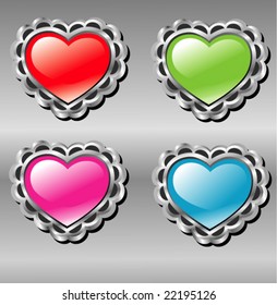 vector love buttons