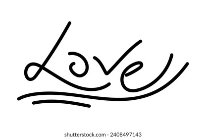 Vector love calligraphic lettering quote romantic inscription for lovers love text