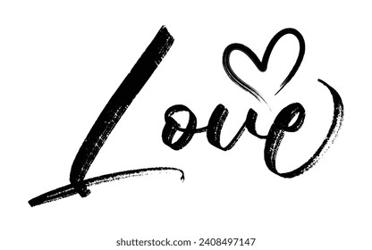 Vector love calligraphic lettering quote romantic inscription for lovers love text